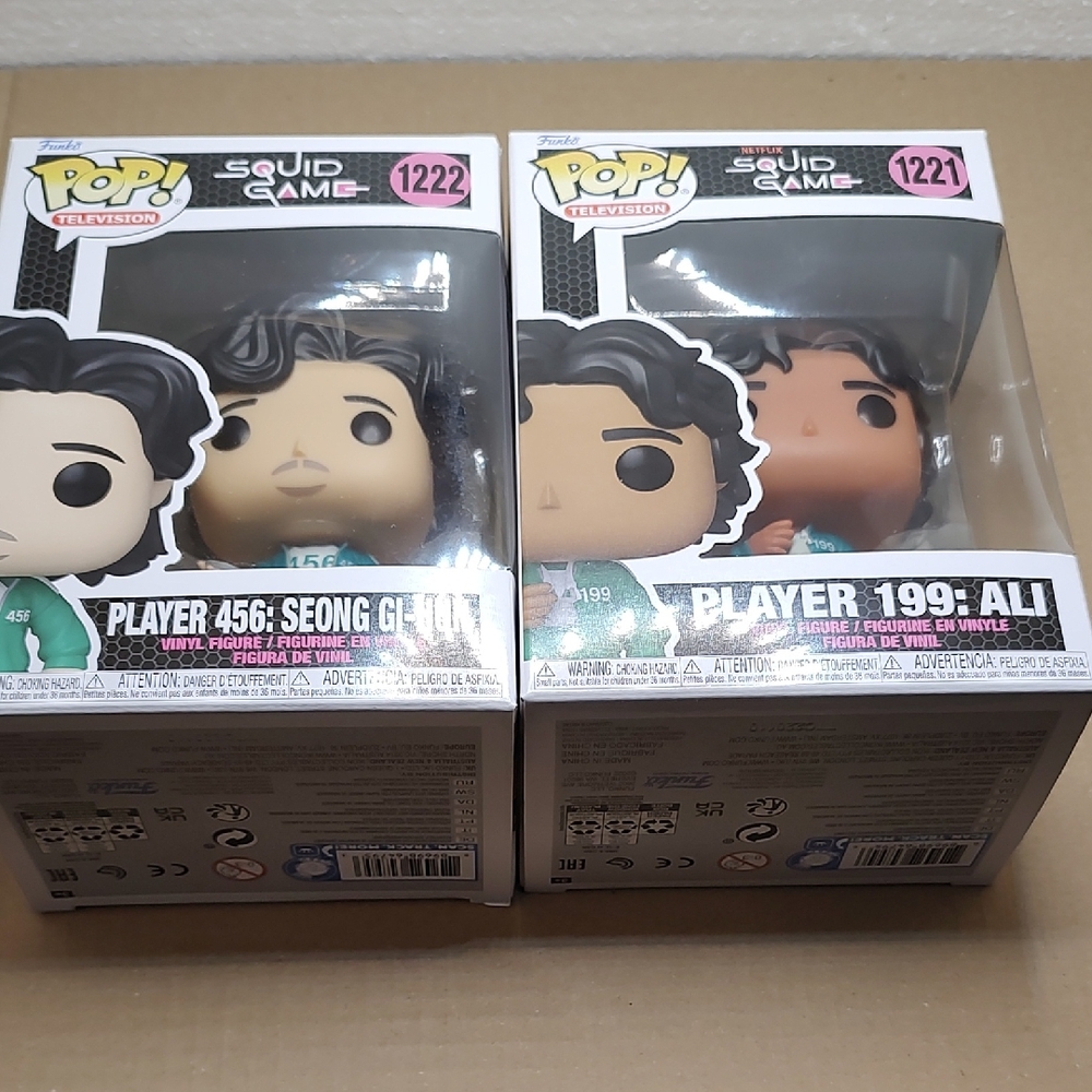Funko Pop Squid Game Player 456 and 199 Figures
